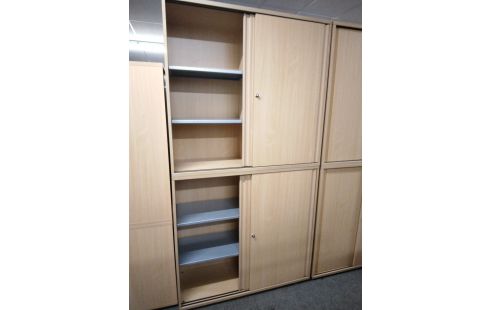 ARMOIRE DE BUREAU TEINTE CLAIRE 4 PORTES 120X229 CM