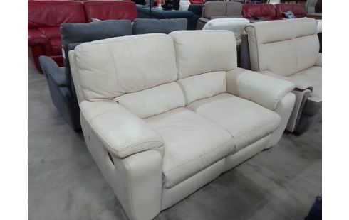 CANAPE 2 PLACES CUIR CONVERTIBLE EN L'ETAT