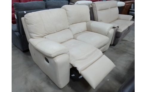 CANAPE 2 PLACES CUIR CONVERTIBLE EN L'ETAT