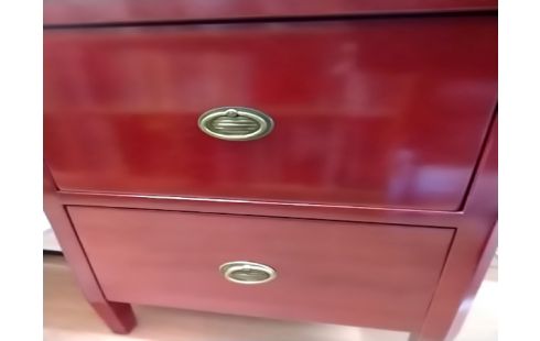 MEUBLE D'APPOINT ROUGE 2 TIROIRS