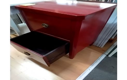 MEUBLE D'APPOINT ROUGE 2 TIROIRS