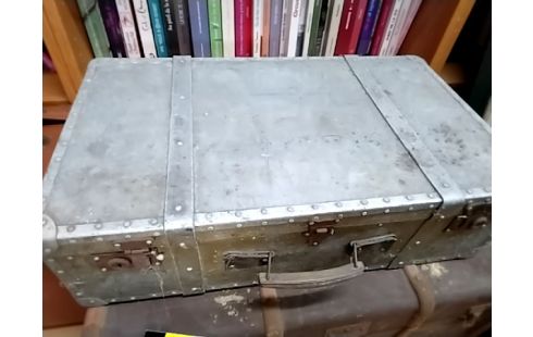 VALISE METAL GRISE ET BOIS