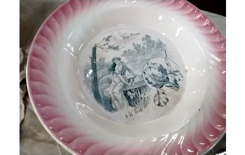 ASSIETTE DECO SARREGUEMINES ROSE