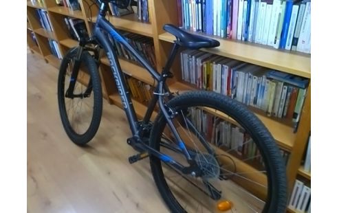 VELO ROCKRIDER ST 100 GRIS ET BLEU