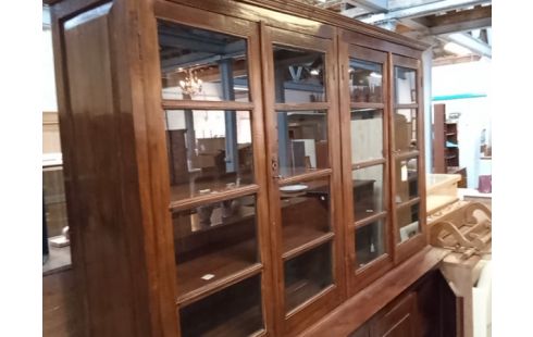 BIBLIOTHEQUE TECK 4 PORTES VITREES+4PORTES