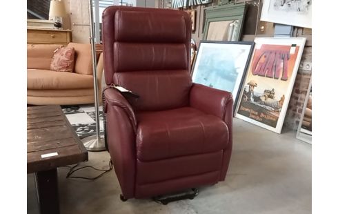 RELAX ELECTRIQUE CUIR BORDEAU RELEVEUR LIFE h