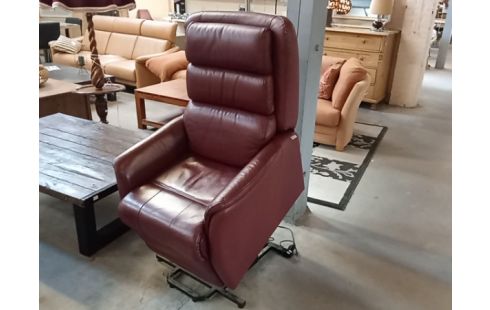 RELAX ELECTRIQUE CUIR BORDEAU RELEVEUR LIFE h