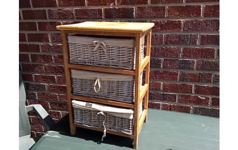 MEUBLE TIROIRS ROTIN