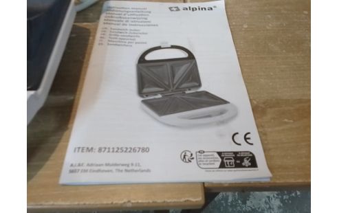 APPAREIL A CROQUE MONSIEUR ALPINA