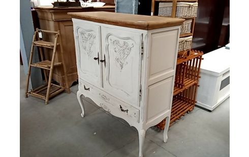 MEUBLE PATINE BLANC STYLE LOUIS XV 2P 1T