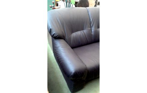 BUTACA. 3 PLAZAS NEGRO IMITACIÓN CUERO