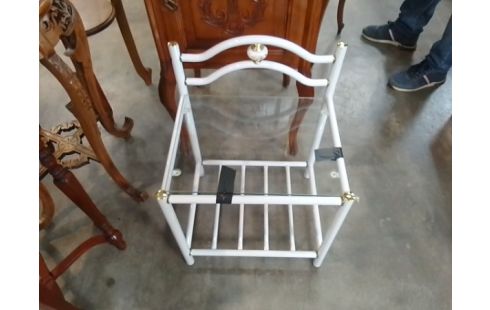 CHEVET METAL BLANC VERRE