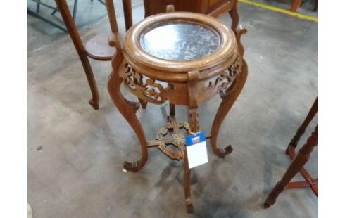 SELLETTE BOIS SCULPTE DESSUS MARBRE