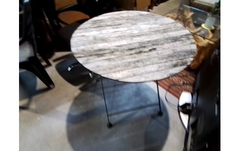 TABLE RONDE BOIS ET METAL