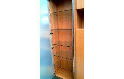 WOHNZIMMERSCHRANK DESIGN GRANIT LADEN 5 TÜREN BELEUCHTET