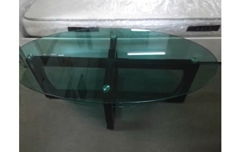 TABLE BASSE OVALE VERRE QUELQUES RAYURES
