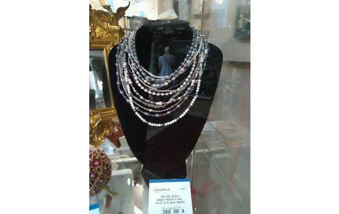 COLLIER BIJOUX ARGENT/PERLES D'EAU DOUCE CLIO BLUE ANNEES 2000