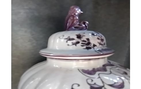 POTICHE DELFT COULEUR LANDE