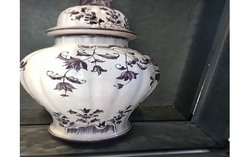 POTICHE DELFT COULEUR LANDE