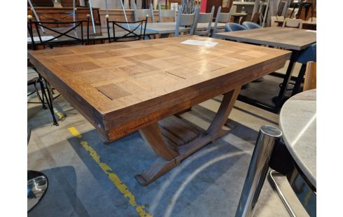 TABLE DE SALLE A MANGER art déco chêne avec allonge