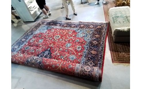 TAPIS LAINE 4M/3M ROUGE ET BLEU