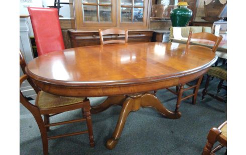 TABLE OVALE MERISIER 2 ALLONGES