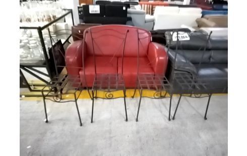 CHAISE LOT DE 4 FER FORGÉ
