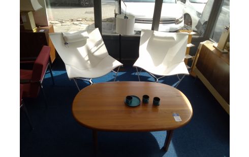 FAUTEUIL VINTAGE CUIR BLANC LA PAIRE