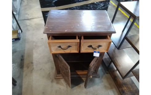 MEUBLE TYPE INDUS BOIS EXOTIQUE 2 PORTES / 2 TIROIRS