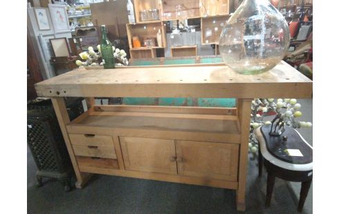 ETABLI 2 PORTES 3 TIROIRS HETRE