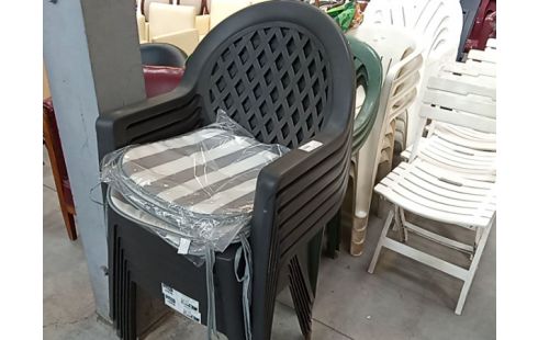 CHAISE DE JARDIN GROSIFLEX LOT 6 PVC GRIS