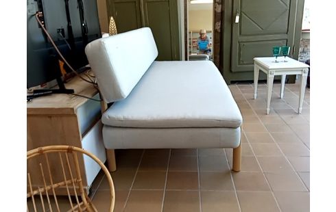 CANAPE IKEA BOIS ET TISSU GRIS