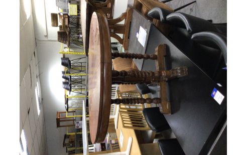 TABLE RONDE BOIS TOURNE AVEC ALLONGE