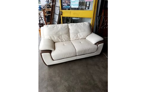 CANAPE CUIR BICOLORE