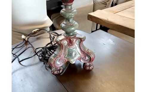 LAMPE cerusee grise abat jour transparent