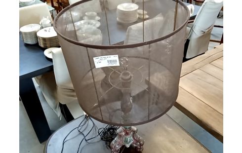 LAMPE cerusee grise abat jour transparent