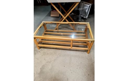 TABLE BASSE ROTIN CLAIR