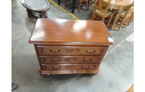 COMMODE 3 TIROIRS BOIS MASSIF