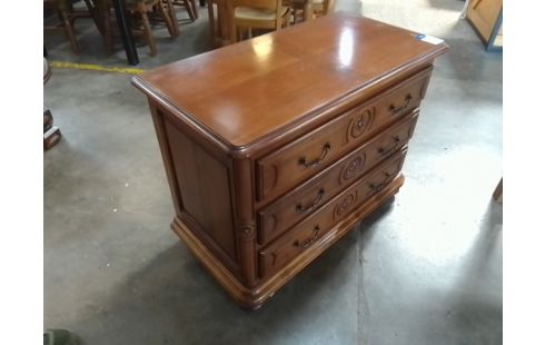 COMMODE 3 TIROIRS BOIS MASSIF