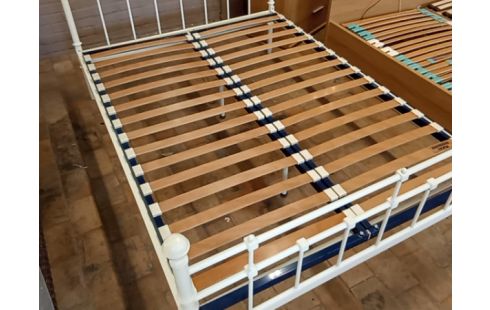 LIT FER FORGÉ BLANC