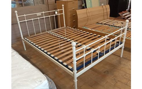 LIT FER FORGÉ BLANC