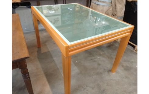 TABLE DE SALLE A MANGER BOIS VITRE