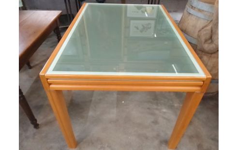 TABLE DE SALLE A MANGER BOIS VITRE