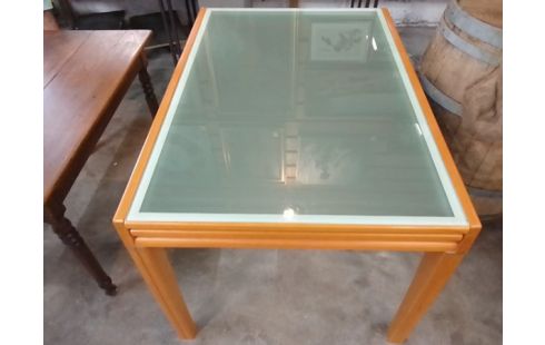 TABLE DE SALLE A MANGER BOIS VITRE