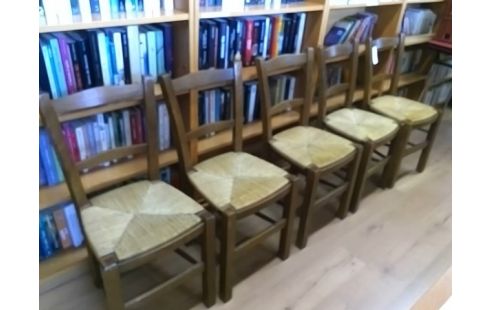 LOT DE 5 CHAISES PAILLEES