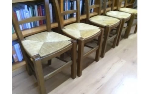 LOT DE 5 CHAISES PAILLEES