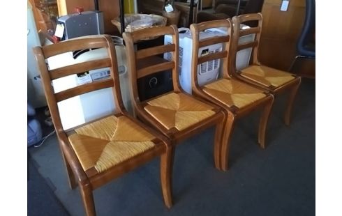 LOT DE 4 CHAISES PAILLEES