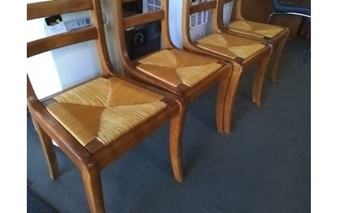 LOT DE 4 CHAISES PAILLEES
