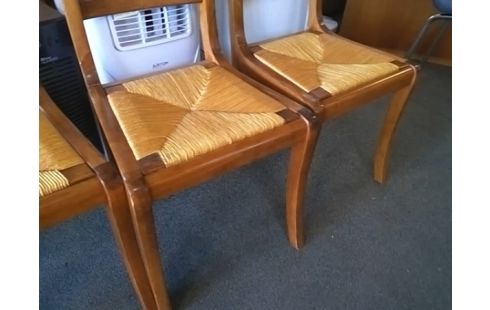 LOT DE 4 CHAISES PAILLEES