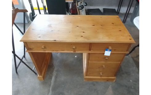 BUREAU PIN EN L'ETAT 5 TIROIRS